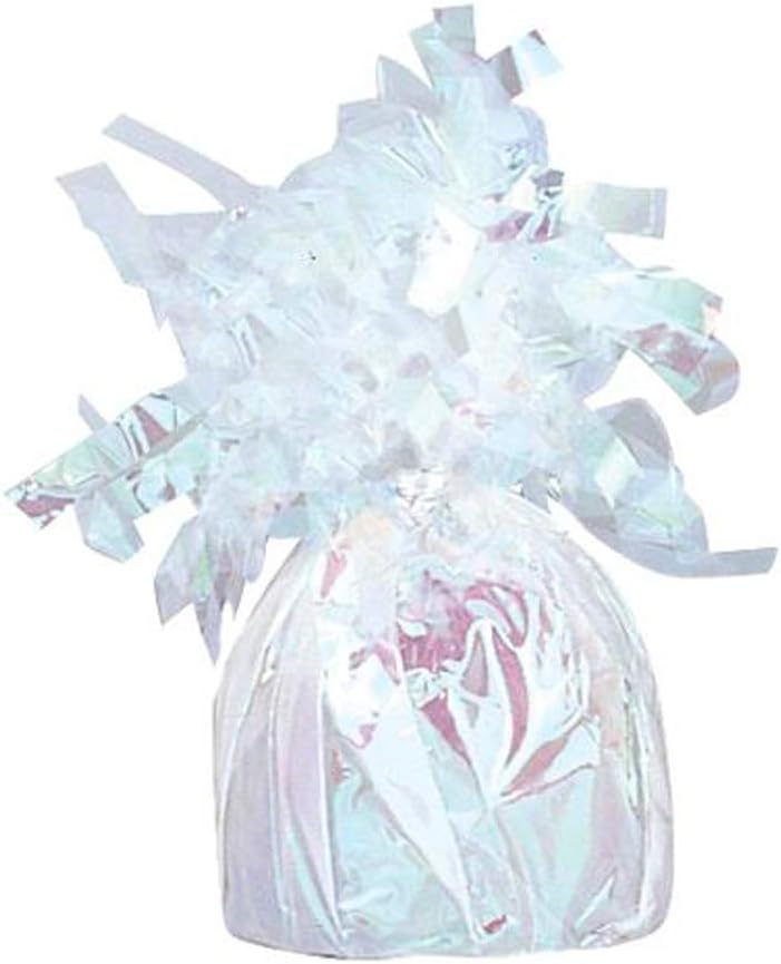 Unique Foil Fringe Foil Balloon Weight | Iridescent | 1 Pc, 4.5" x 2.25"