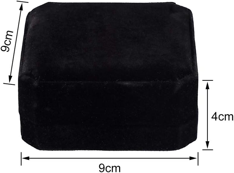 HooAMI Black Velvet Bracelet Bangle Cuff Box Travel Storage Display Case Jewelry Gift Boxes 2pcs