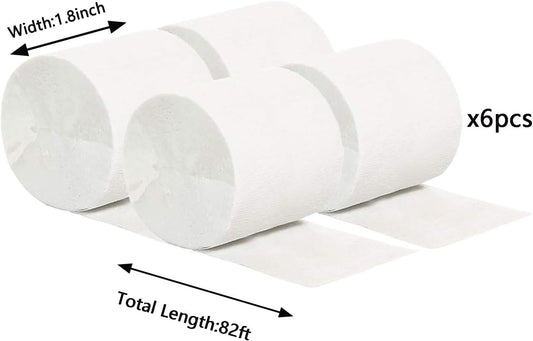 We Moment White Crepe Paper Streamers 1.8 Inch Widening 6 Rolls, 82 Feet per Roll for White Birthday Wedding Festival Celebration Party Decorations