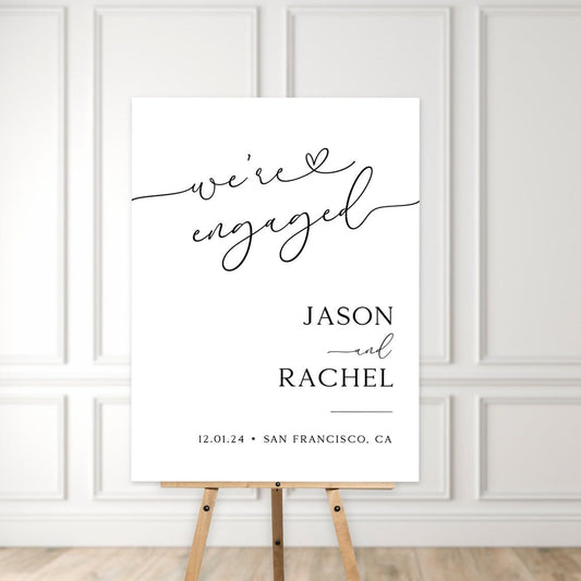 Custom Engagement Party Welcome Sign, Minimalist