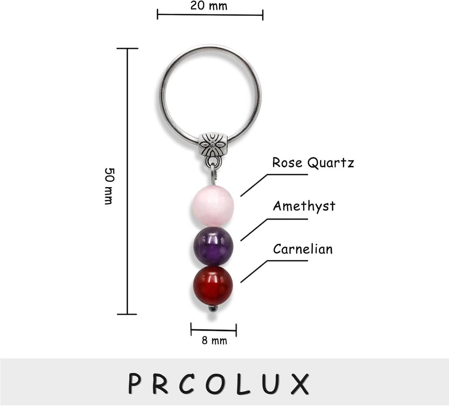 PRCOLUX Natural Healing Crystal Keychain Gifts for Women, Best Friend, Mom, Aunt, Wife Birthday Christmas Graduation Gifts