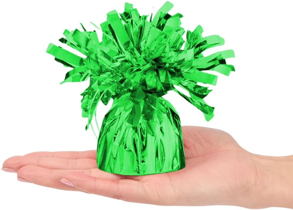 Green Foil Balloon Weight (4.5" x 2.25") 1 Count, Adorable Party Essential For Parties & Events