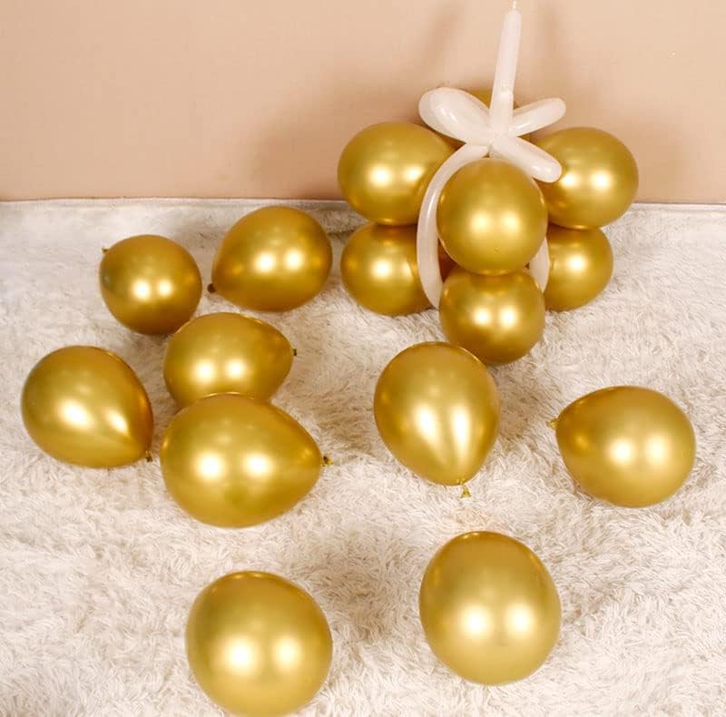 5 Inch Gold Metallic Balloons Chrome Party Latex Helium Balloon,Pack of 100