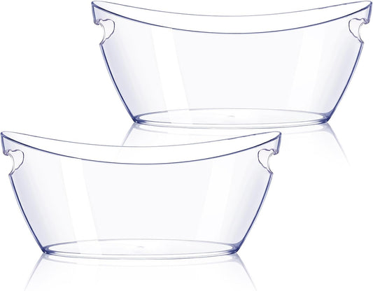 Ice Bucket 2 PCS, Small Ice Buckets for Parties, Mimosa Bar Supplies Beverage Tub for Champagne Beer Sparkling Wine Cocktails（5.5L) 16.5 * 7.3 * 6.8inch