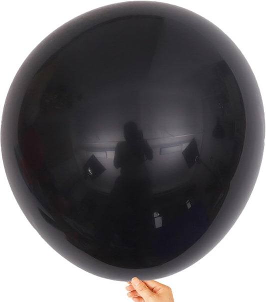 KALOR 18 Inch Black Balloons, 10 Pcs Black Matte Latex Balloons Big Round Balloons for Wedding, Baby Shower, Birthday Party and Event Decoration