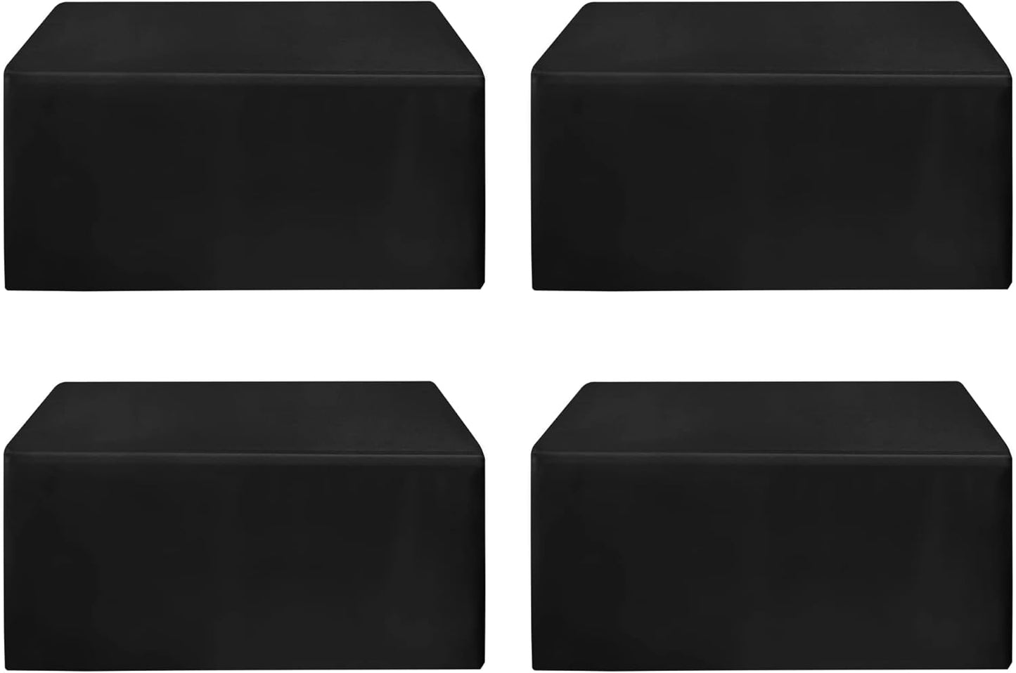 HolidayIdeas Fitted Table Clothes, 4 Pack - 48 x 24 Inch - Black Rectangle Tablecloths for 4 Foot Tables, Fabric Tablecloth for Vendor Stand, Trade Show, Parties, Banquet