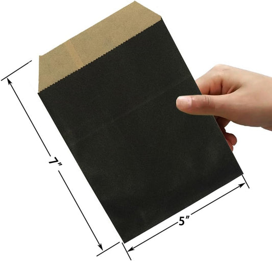 AZOWA Black Candy Buffet Bags 5 x 7 In Small Paper Treat Bags 100 Pieces