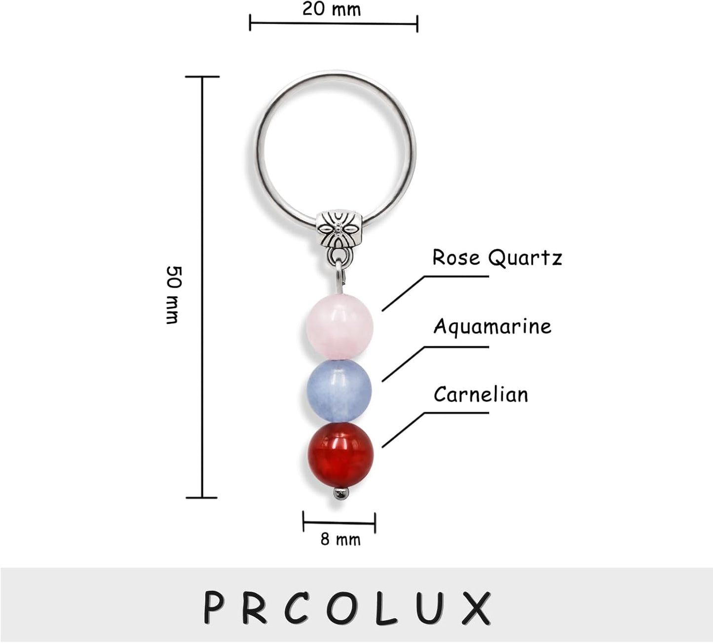PRCOLUX Natural Healing Crystal Keychain Gifts for Women, Best Friend, Mom, Aunt, Wife Birthday Christmas Graduation Gifts
