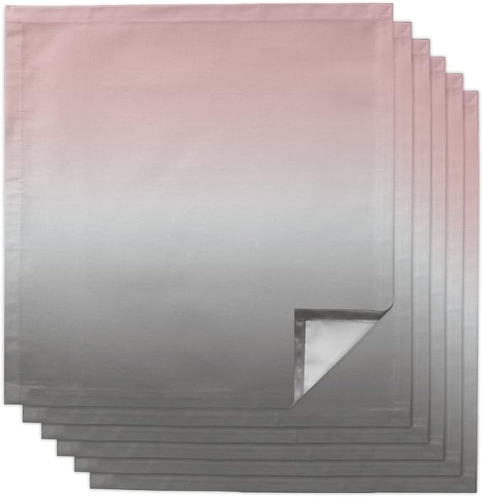 Cloth Napkins Pink and Grey Ombre Set of 6 Dinner Napkins Paper Soft Durable Washable Table Napkin Pink Gradient Color Reusable Napkins for Family Dinners Weddings and Everyday Use 20x20 Inch