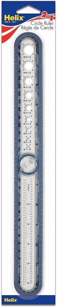 Helix - 2-in-1 Ruler - Integrated Circle Templates - Innovative Learning Tool - 12 Inch / 30cm (36001)