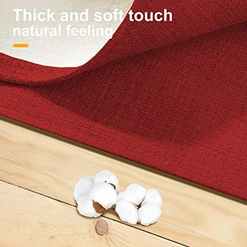 Wipeable Table Runner, Farmhouse Dresser Runner, Rustic Indoor/Outdoor (90'', Red)