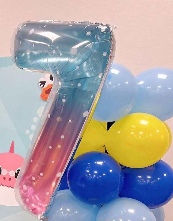 Starry Sky Number 9 Balloon 40 Inch, 9th Birthday Party Decorations for Children, Giant 9 Foil Balloon for Party Supplies