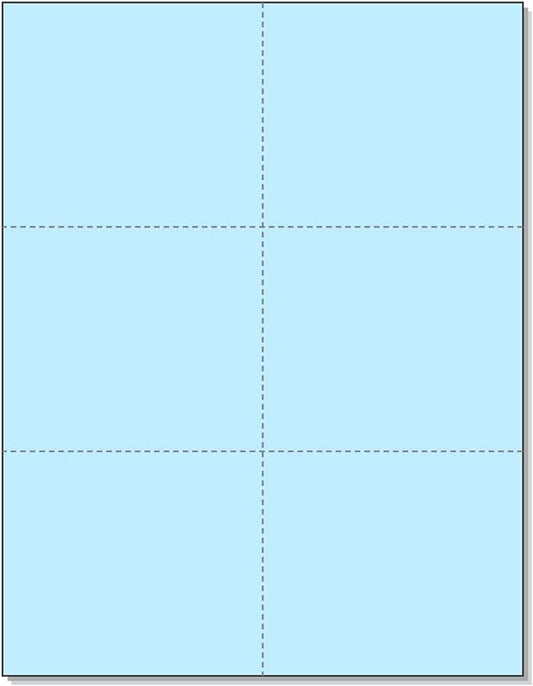 NextDayLabels - Laser Printer Blank Perforated 6 Cards per Page: Registration, Flower Delivery, Inventory Tags, Wedding RSVP, Trip Tickets, Blue (1200 Cards)