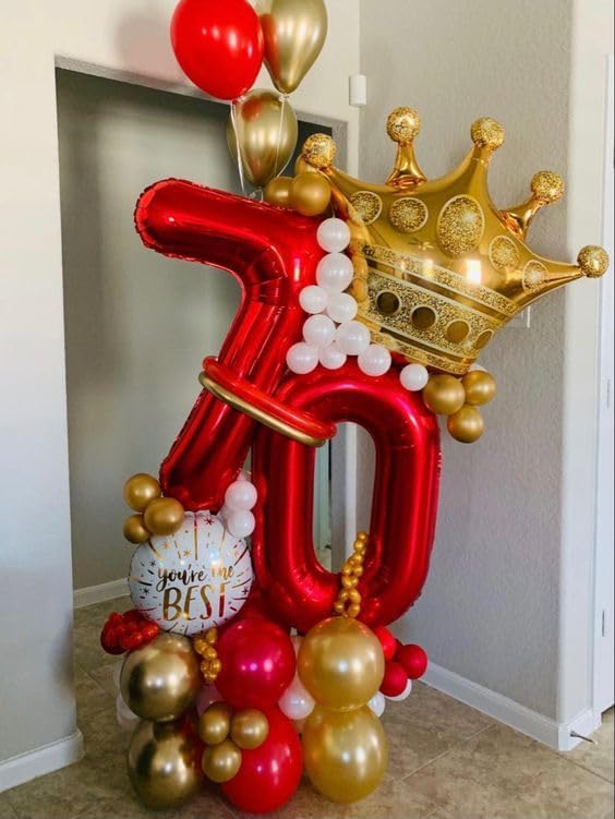 Red Number 7 Balloon 40 Inch, 7th Birthday Party Decorations for Children, Giant 7 Foil Balloon for Party Supplies
