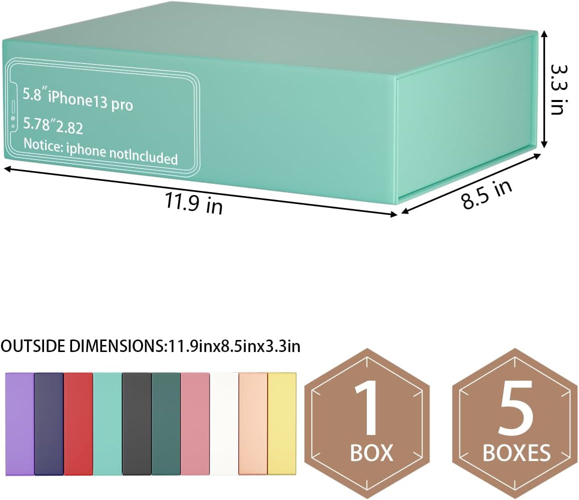 Gift Boxes 11.9" x 8.5" x 3.3" with Magnetic Closure Lid Boex for Presents,Bridesmaid Gifts Box,Cute Box,Birthday Boxs,Luxury for Gift Packaging, Magnetic Gifts Boxe for Wrapping