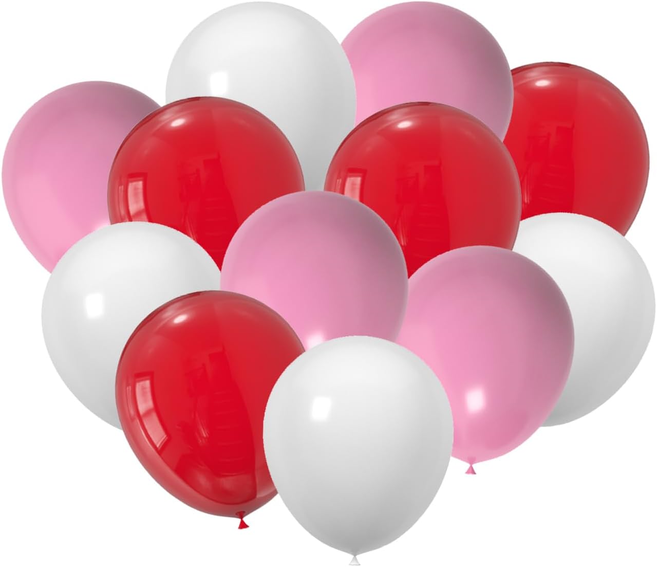 60 Pcs 12 Inch Latex Balloons in Red, Pink and White, Perfect for Valentine's Day, Christmas, Girl's Birthday, Graduation, Wedding and Baby Shower Party Balloons Decorations