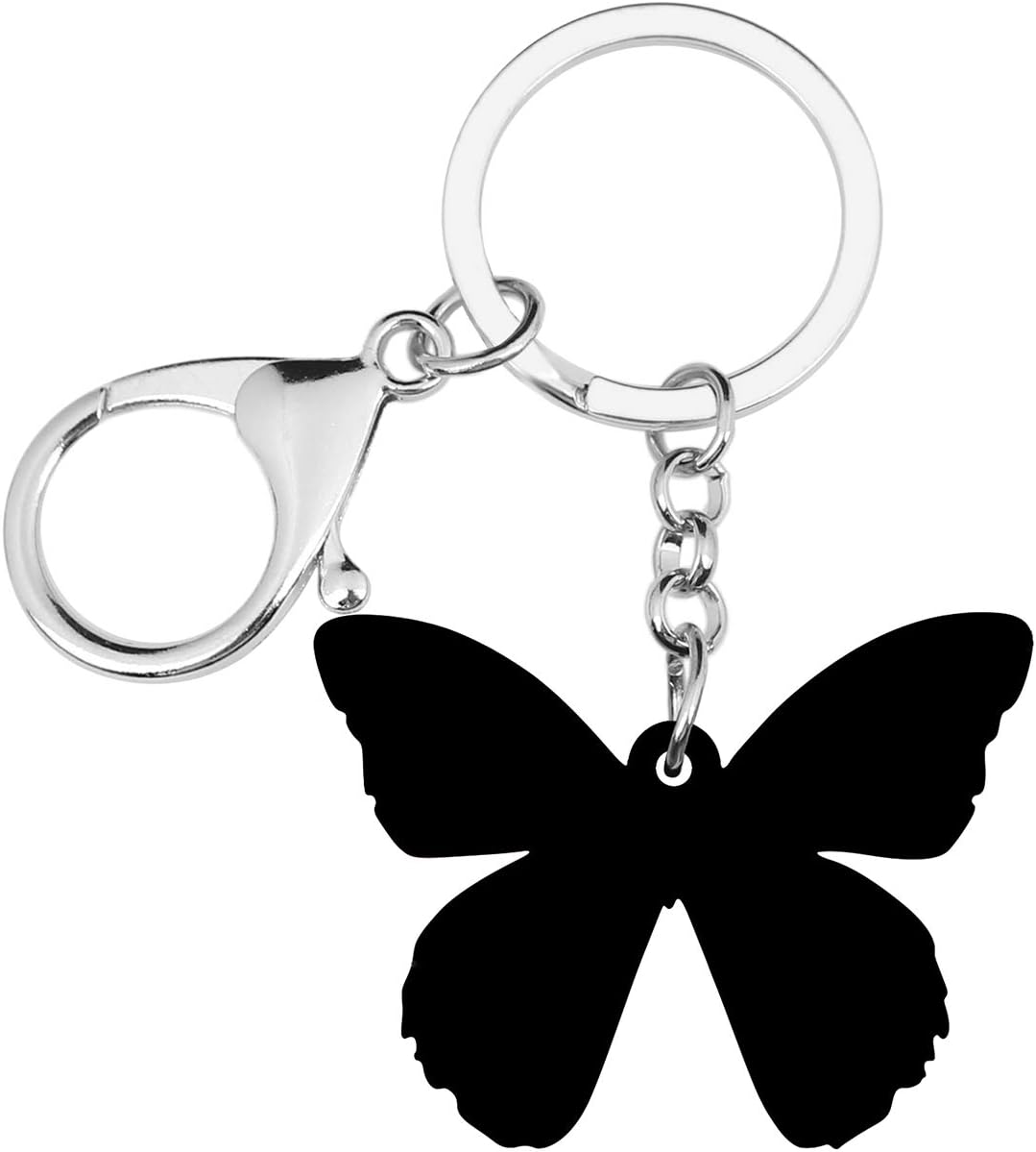 BONSNY Morpho Menelaus Butterfly Key Chains for Women Car Purse Bag Rings Pendant Charms