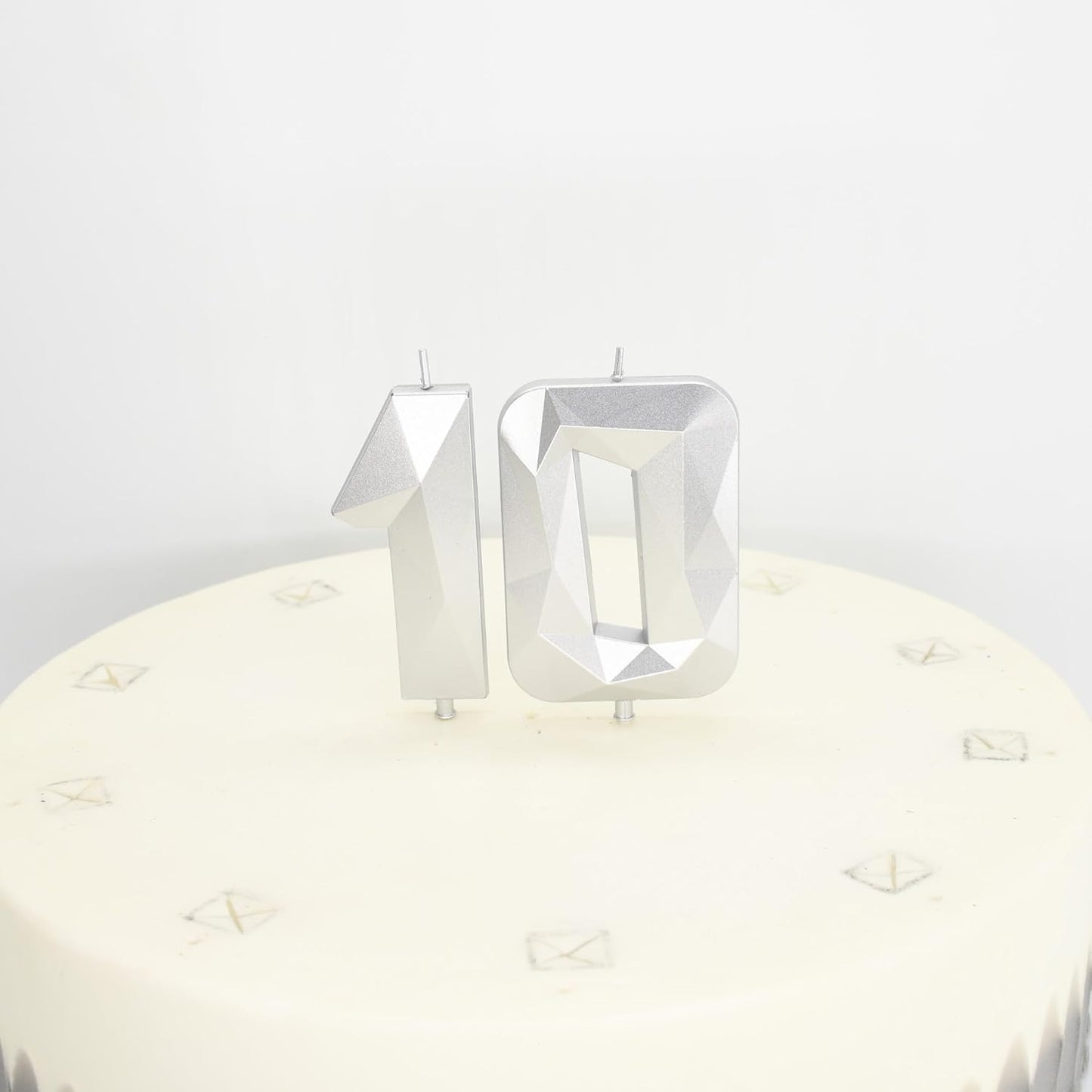 DERVENTA Birthday Candle Big Number 3D Silver 3.7 inch Party Celebration Anniversary Decoration Cake Topper 1 Piece (Number 11 Silver)