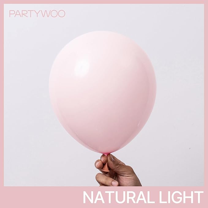 PartyWoo Pale Pink Balloons 85pcs Different Sizes of 18 12 10 5 Inch Light Pastel Baby Pink Balloon Arch Kit for Engagement Bachelorette Baby Shower Easter Birthday Party Decorations Pink-Q01