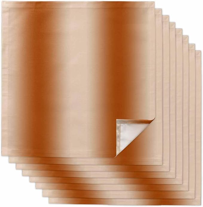 Burnt Orange Ombre Cloth Napkins Set of 8 Reusable Dinner Napkins, Modern Abstract Art Cocktail Napkin, Farmhouse Gradient Washable Table Napkins for Wedding/Holiday Party/Baby Shower 20"x20"