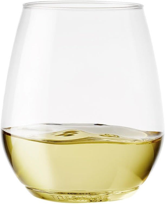 TOSSWARE POP 18oz Vino XL SET OF 12, Premium Quality, Recyclable, Unbreakable & Crystal Clear Plastic Wine Glasses, 12 Count (Pack of 1)