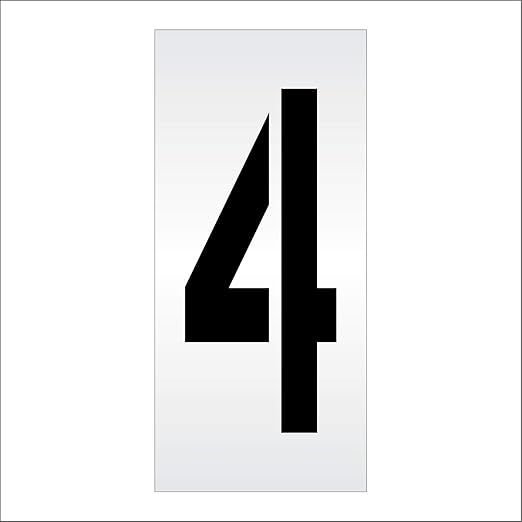Pavement Stencils - 36 inch Single Number Stencil (Wide) - 4-36" x 16" x 1/8" (128 mil) - Pro-Grade
