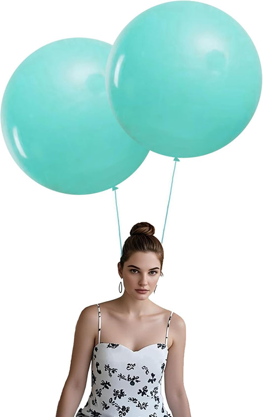 15Pcs 24 Inch Balloons Teal Blue Giant Round Balloons Large Balloon for Festival, Christmas, Birthday Party Decorations