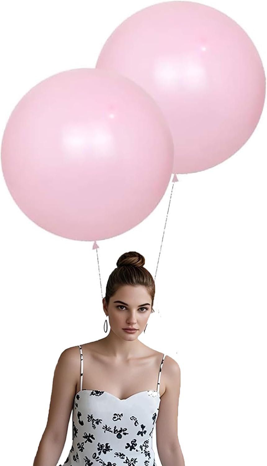 15Pcs 24 Inch Balloons Macaron Pink Giant Round Balloons Large Balloon for Festival, Christmas, Birthday Party Decorations