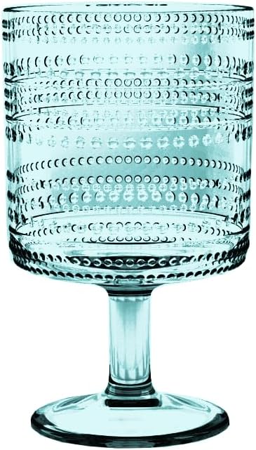 Beaded Stacking Goblet, Indoor/Outdoor, Sea Green, 14.8 oz., Set of 6