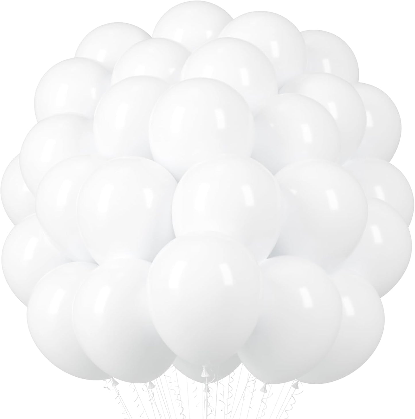 White Balloons, 66pack 12inch White Pearl Latex Party Balloons for Wedding, Birthday, Graduation, Bridal Shower, Baby Shower, Bachelorette and Engagement Decorations
