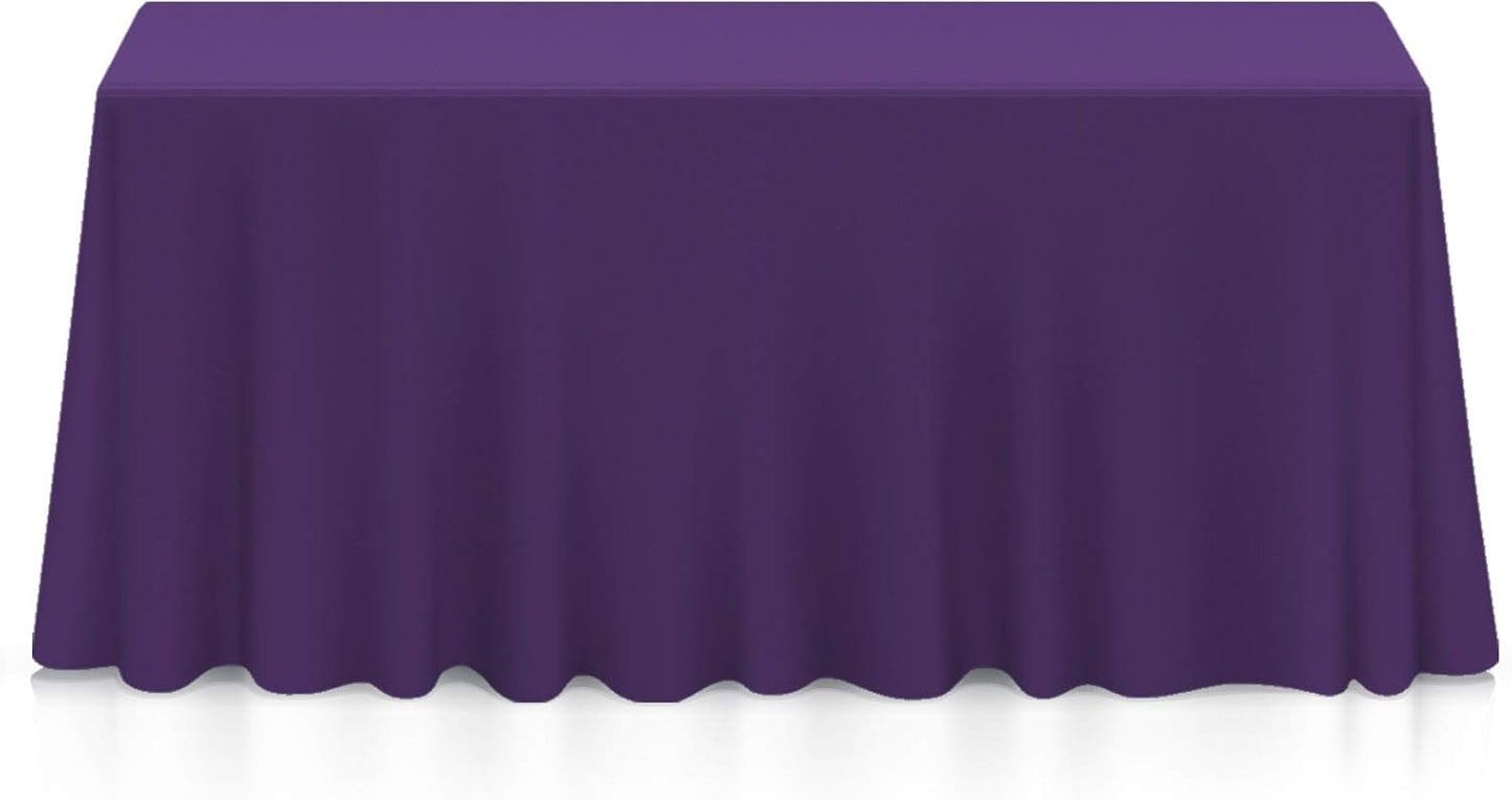 Lann's Linens - 90" x 132" Premium Tablecloth for Wedding/Banquet/Restaurant - Rectangular Polyester Fabric Table Cloth - Purple
