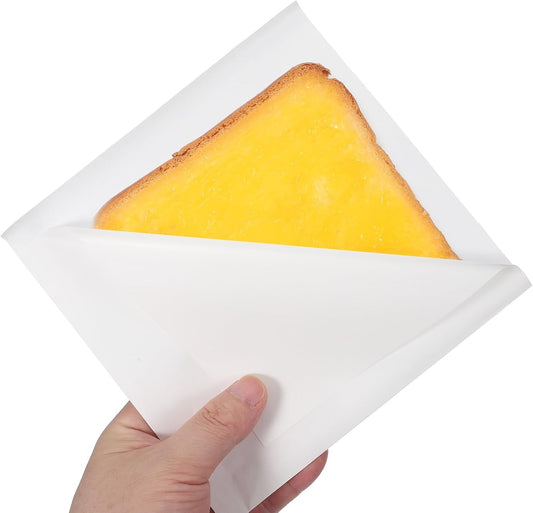 uxcell 200pcs Pastry Bags, 6.7 x 6.7 Inch Greaseproof Double Open Paper Wrappers Sandwich Bags for Donut Sandwich Pretzel Snacks Cookies, White Paper