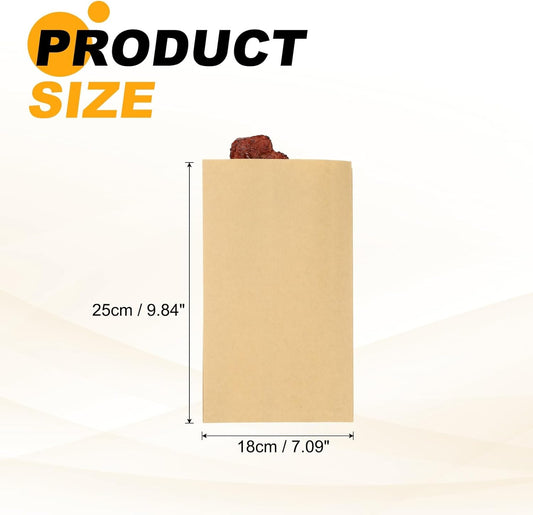 PATIKIL 7.09x9.84 Inch Paper Sandwich Bags, 100 Pcs Pastry Bag Small Pastry Bags Cookie Sleeves Food Packaging for Bakery Treats, Light Brown