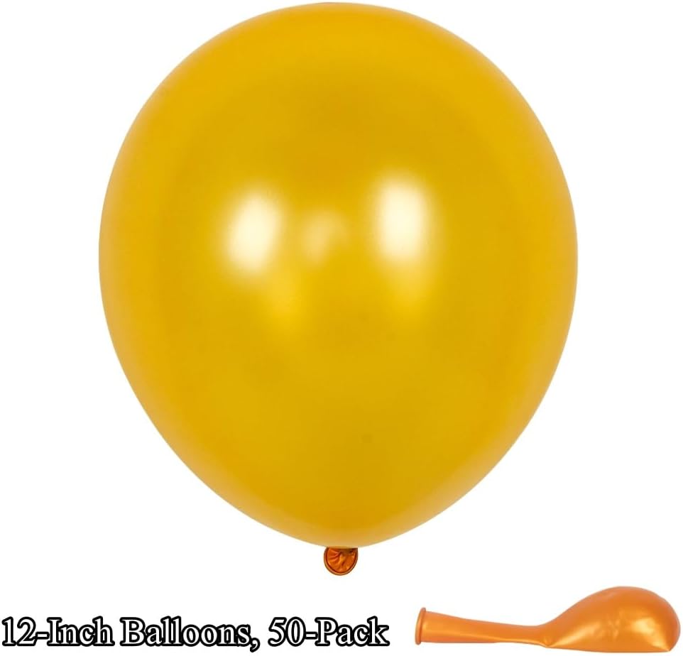 50 Pack 12 Inch Gold Latex Balloons for Party Decorations, Thick Premium Balloons for Wedding, Anniversary, Graduation, Holiday, Photo Backdrop, Arch & Garland, Air or Helium