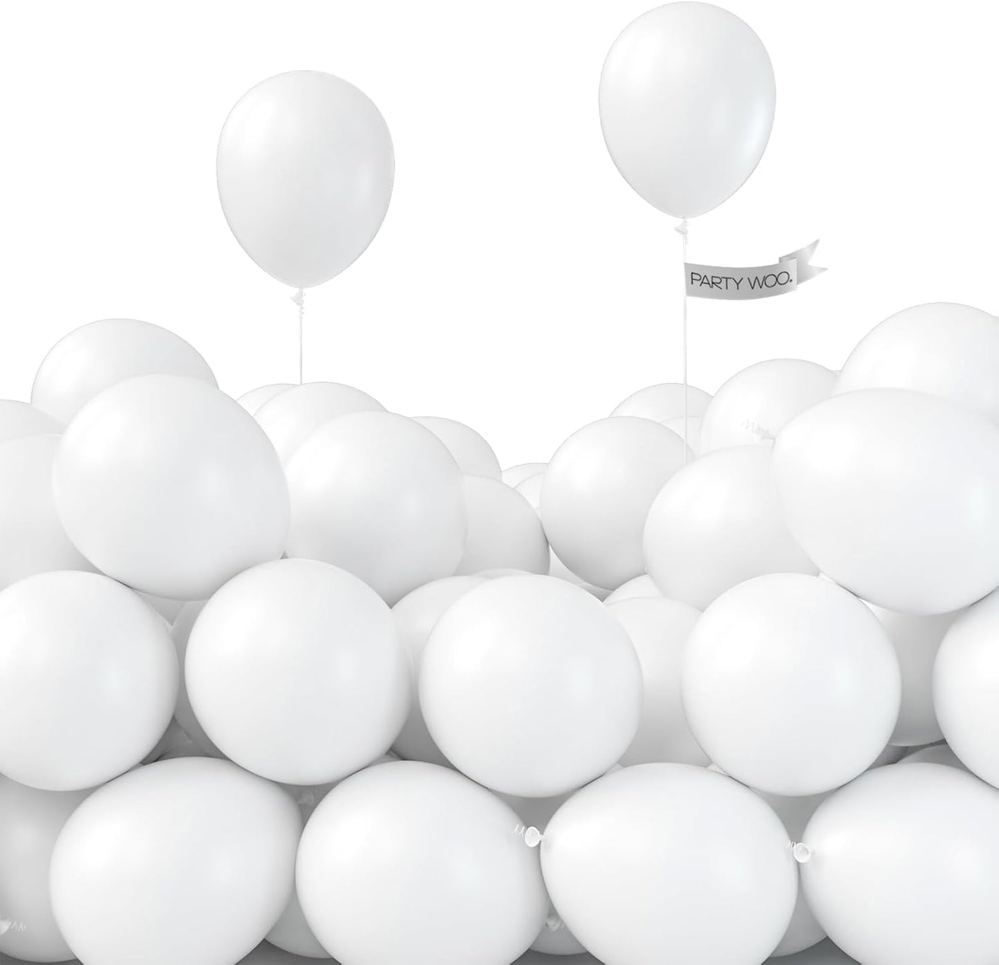 PartyWoo Balloons, 50 pcs 5 Inch Matte White Balloons, for Balloon Garland or Balloon Arch as Party Decorations, Wedding Decorations, Neutral Baby Shower Decorations, White-Y13