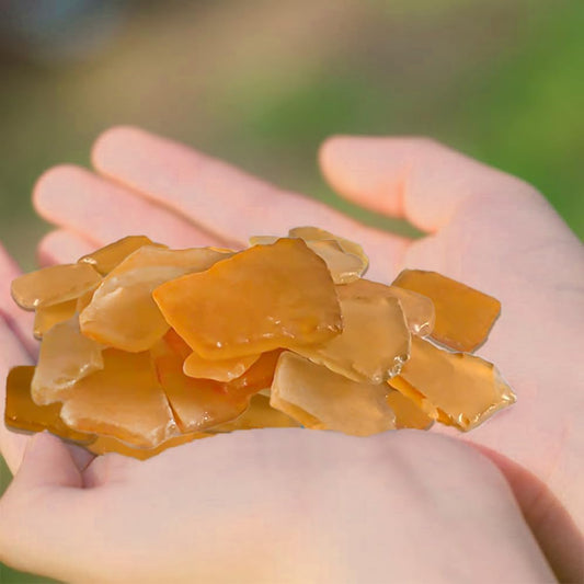 HappyFiller Fall Harvest Thanksgiving Decoration 15 OZ Sea Glass Bulk Frosted Seaglass Pieces for Arts Crafts,Beach Decor,Party Decor,Aquarium,Home Accents Vase Fillers,Amber Yellow