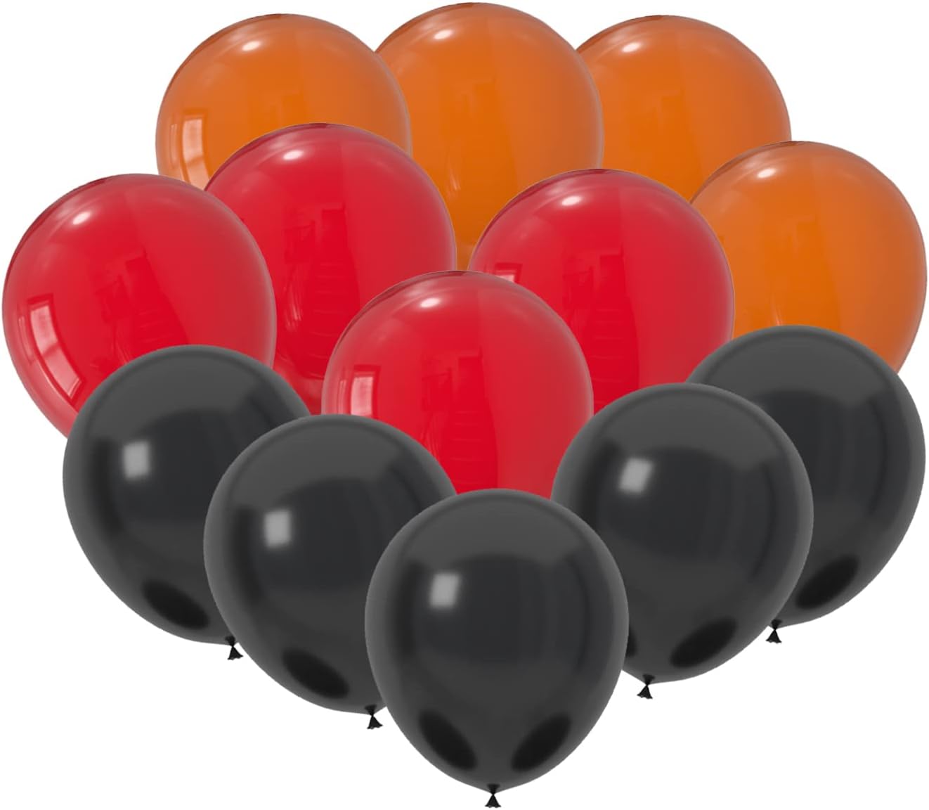 60 Pcs 12-Inch Latex Graduation Balloons in Black, Orange, and Red - Perfect for Halloween, Graduation, Birthday, Baby Shower, and Party Decorations