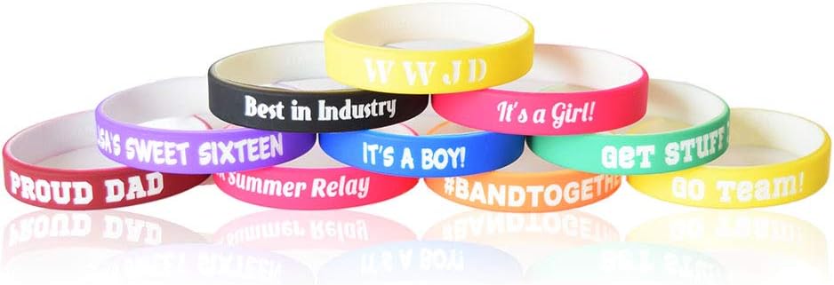 Reminderband Custom 100% Silicone Luxe Wristbands – Personalized Motivational Bracelets, Bulk Rubber Bands for Events, Fundraisers, Awareness, Gifts - Hypoallergenic Bands