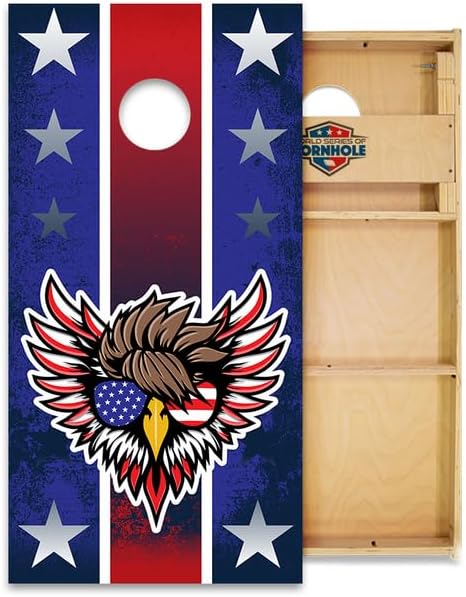 World Series of Cornhole Official Regulation Size Cornhole Boards – Durable All-Wood Construction Bean Bag Toss Set | Rugged Outdoor Game for Tournaments, BBQs, & Backyard Battles