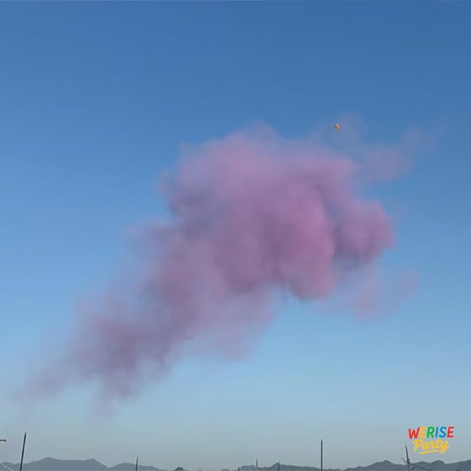 Purple Powder Cannon Popper, WERISE Party Biodegradable Smoke Poppers Cannon 12 Inch Smoke Bombs for Birthday Graduation Celebration and Halloween Party 2 Pack