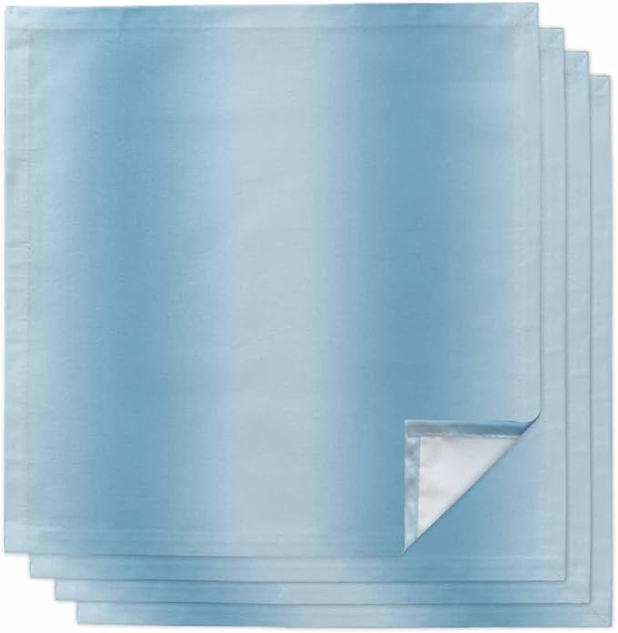Blue Ombre Cloth Napkins Set of 4 Reusable Dinner Napkins, Modern Abstract Art Cocktail Napkin, Farmhouse Gradient Washable Table Napkins for Wedding/Holiday Party/Baby Shower 20"x20"