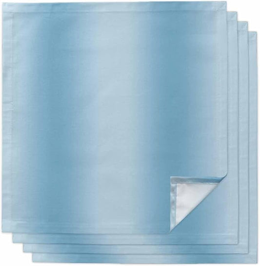Blue Ombre Cloth Napkins Set of 4 Reusable Dinner Napkins, Modern Abstract Art Cocktail Napkin, Farmhouse Gradient Washable Table Napkins for Wedding/Holiday Party/Baby Shower 20"x20"
