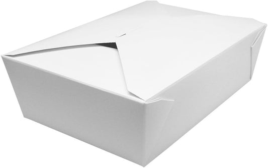 Karat FP-FTG76W 76 fl.oz. 7.8" x 5" X 2.4" Fold-to-Go Box #3, White (Pack of 200)