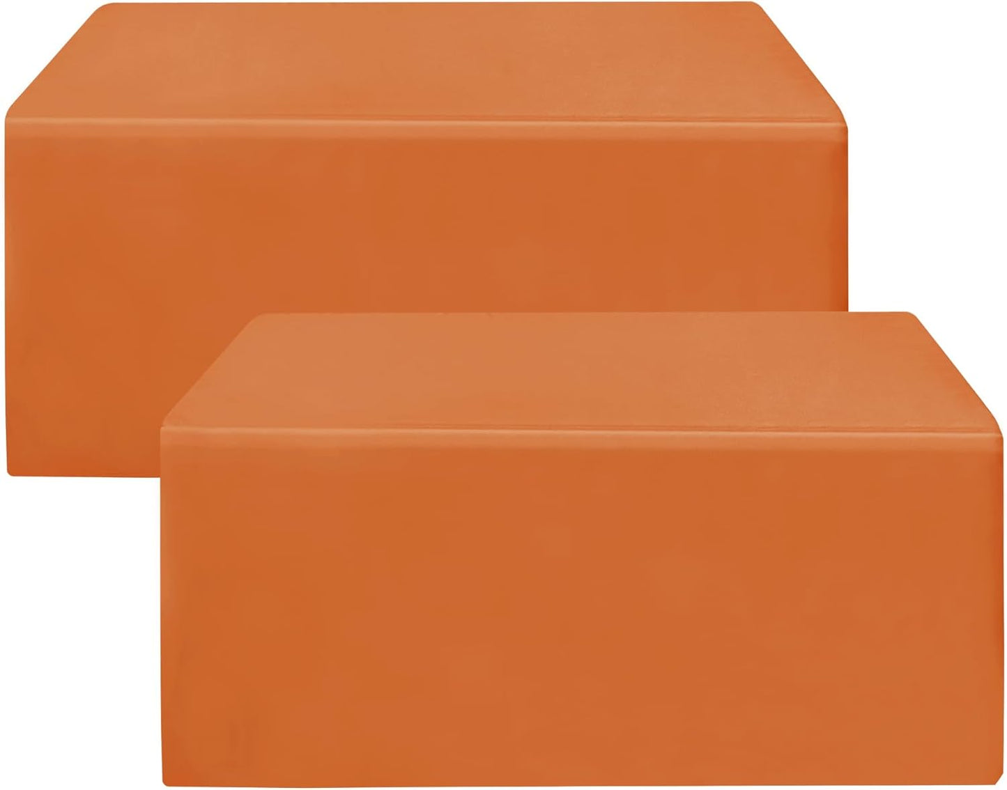 HolidayIdeas Fitted Orange Table Covers - 96 x 30 Inch - 2 Pack Rectangle Tablecloths for 8 Foot Tables, Polyester Fabric Tablecloth for Folding Table, Parties, Holiday Dinner, Wedding, Trade Show