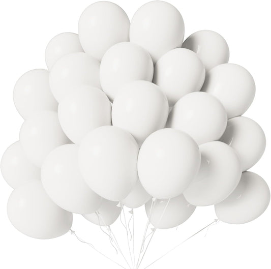 White Balloons 100 Pack 12 Inch White Latex Balloons for Wedding Birthday Baby Shower Engagement Anniversary Party Decorations