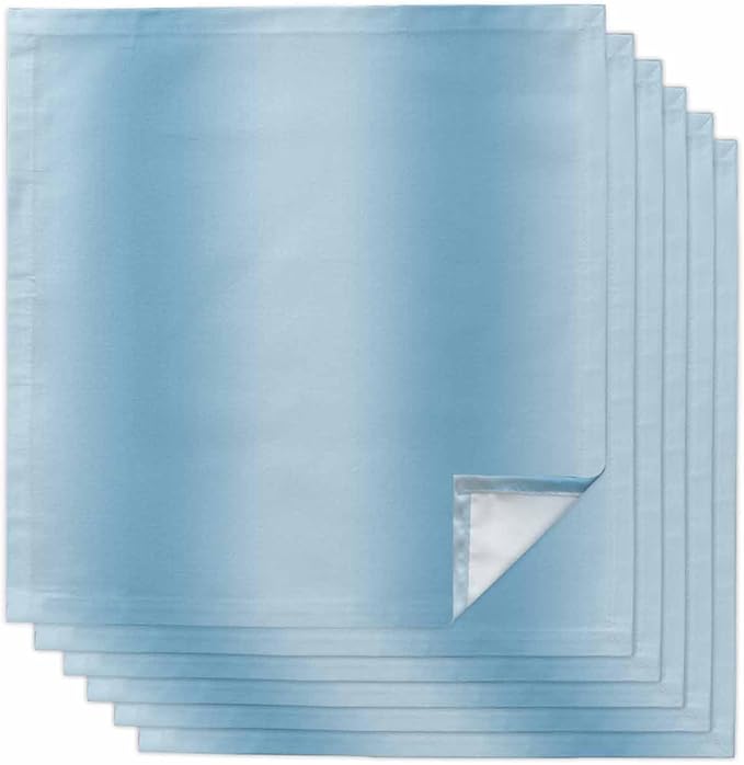 Blue Ombre Cloth Napkins Set of 6 Reusable Dinner Napkins, Modern Abstract Art Cocktail Napkin, Farmhouse Gradient Washable Table Napkins for Wedding/Holiday Party/Baby Shower 20"x20"