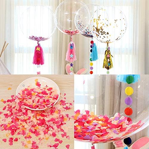 Pink Tissue Paper Heart Confetti 1 inch Biodegradable Confetti Paper for Wedding Party Filled Balloon Table Decor Pack of 4000