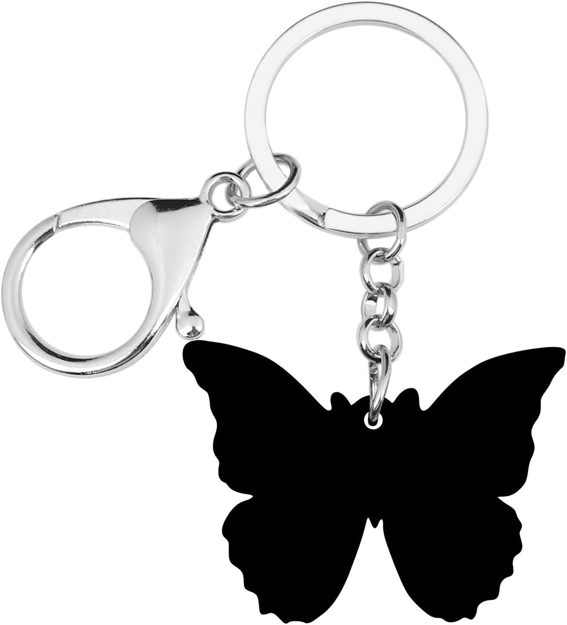 BONSNY Morpho Menelaus Butterfly Key Chains for Women Car Purse Bag Rings Pendant Charms
