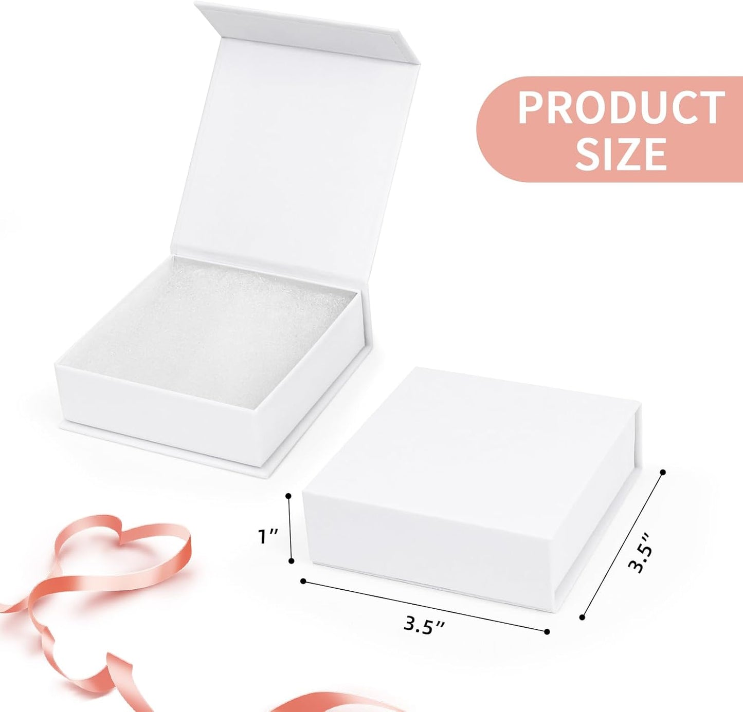 Mirgrime Jewelry Gift Boxes, 20 Pack 3.5x3.5x1 inch Small Jewelry Boxes, Cardboard Jewelry Box for Necklaces Bracelet Earring Ring (White)