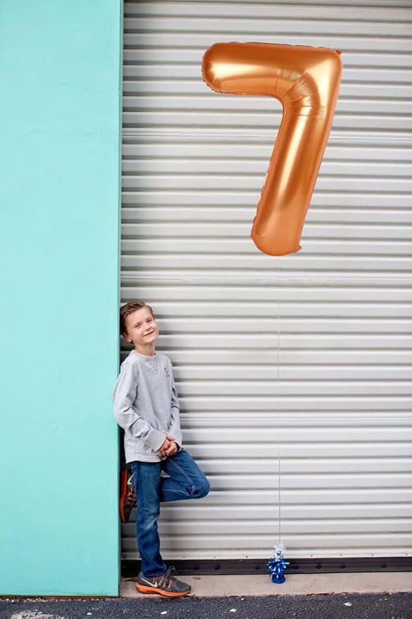 Orange Number 8 Balloon 40 Inch, 8th Birthday Party Decorations for Children, Giant 8 Foil Balloon for Party Supplies